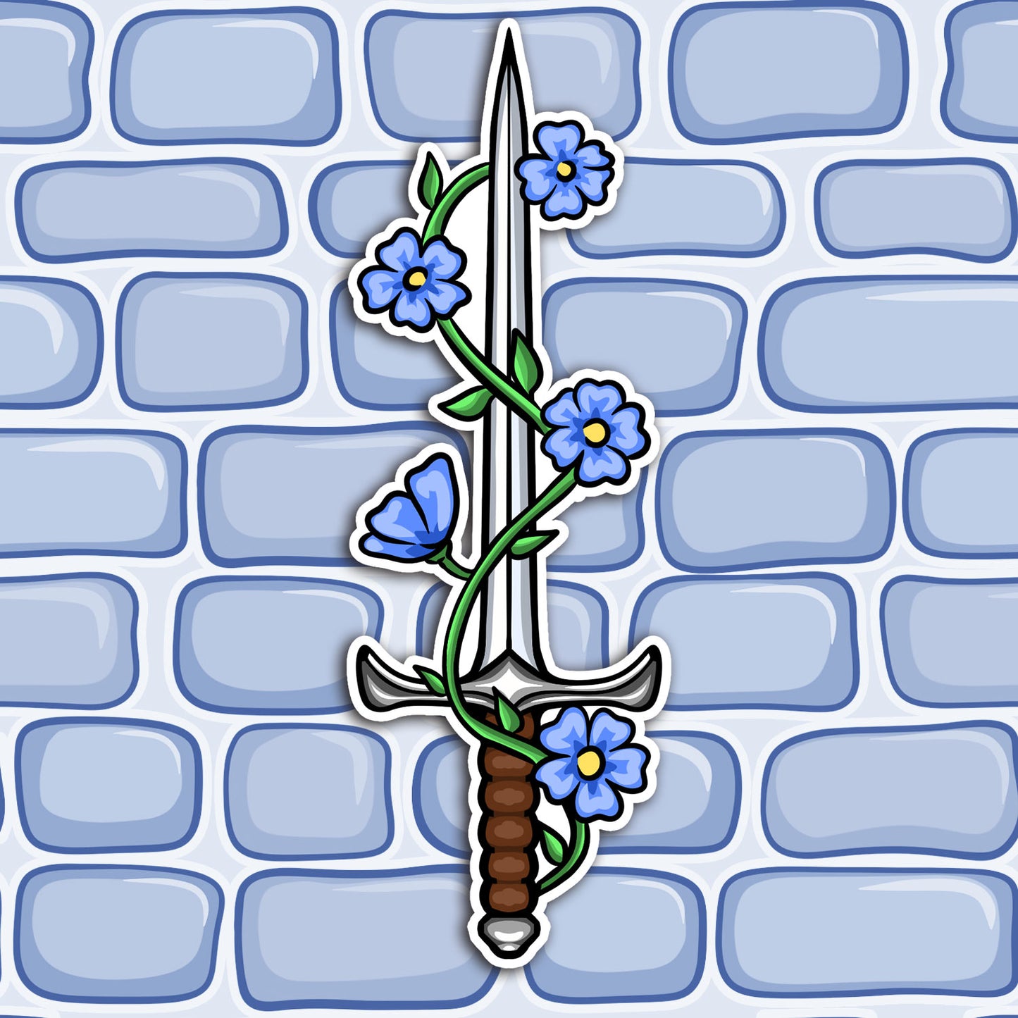 Forget-Me-Not Sword Sticker