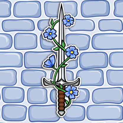 Forget-Me-Not Sword Sticker