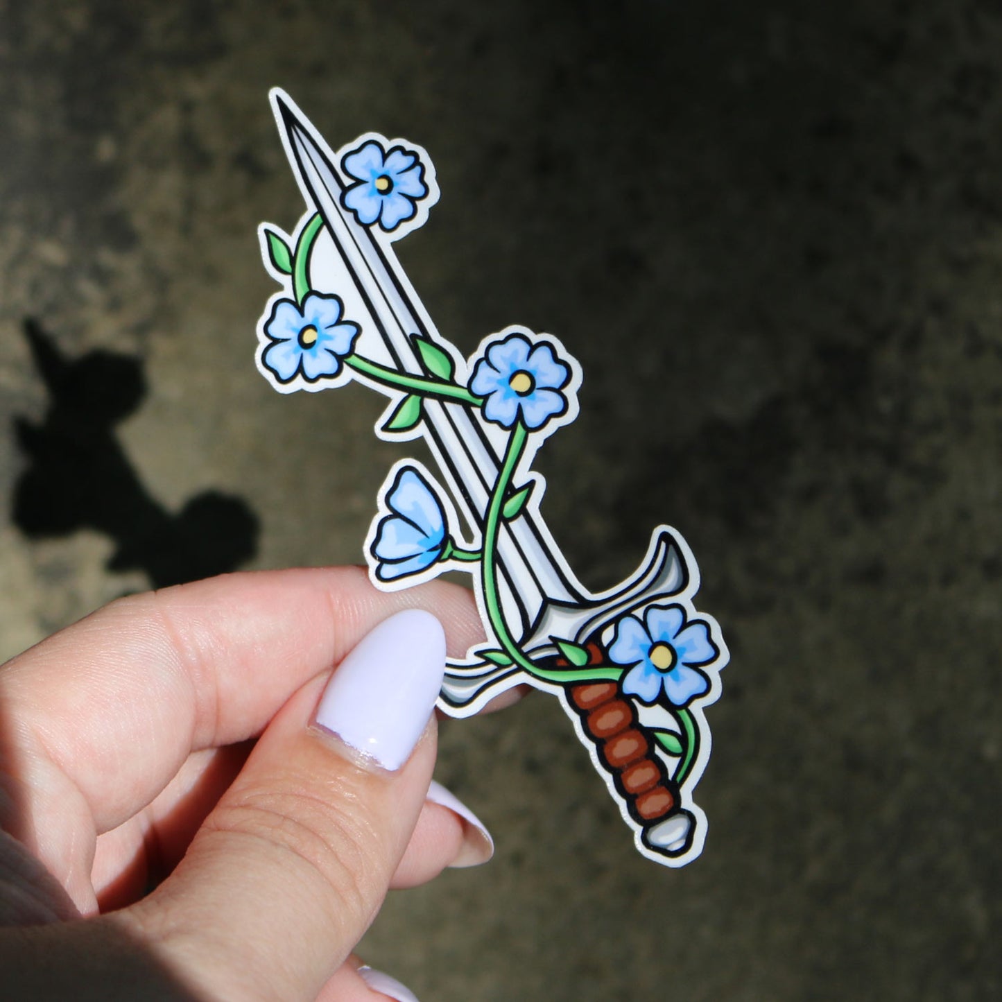 Forget-Me-Not Sword Sticker